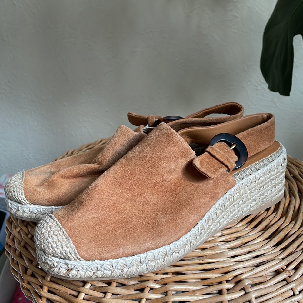 NEW Vince made in Spain rust orange suede espadrille wedges
